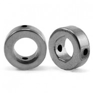 Hematite bead circle 8mm Anthracite grey